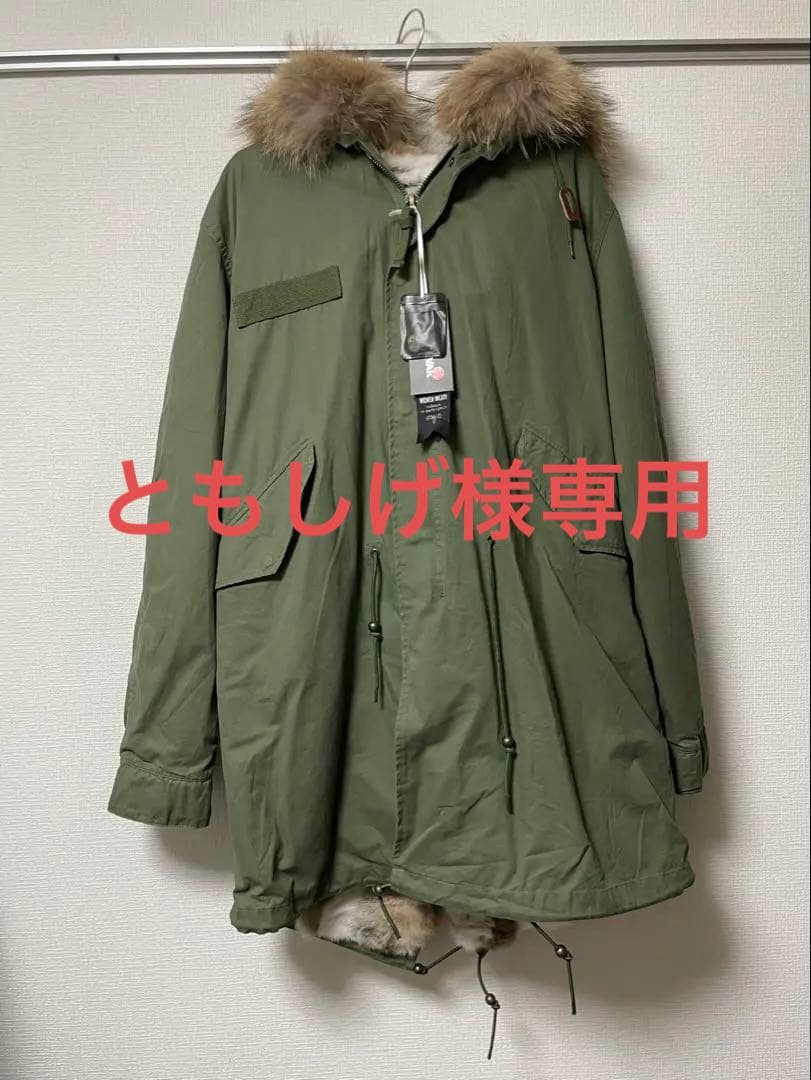 ともしげ【JAZZEVA】フード付きモッズコート 2XL/オリーブグリーン