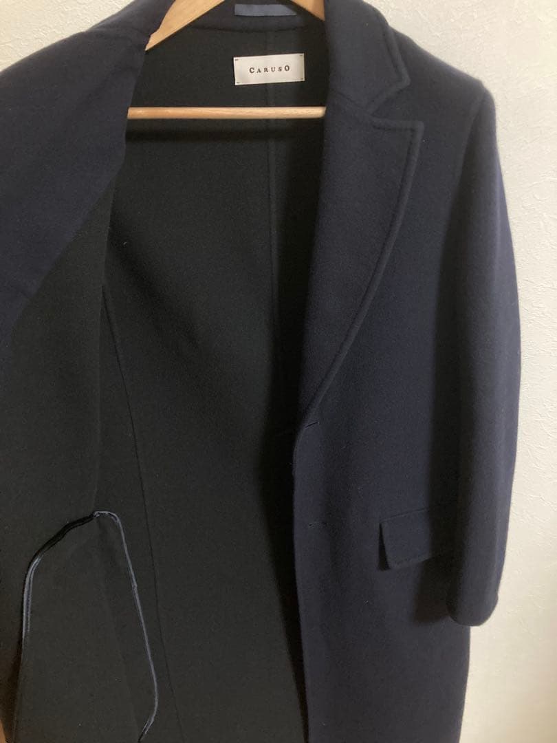 Caruso/チェスターコート/ネイビー/44/イタリア製