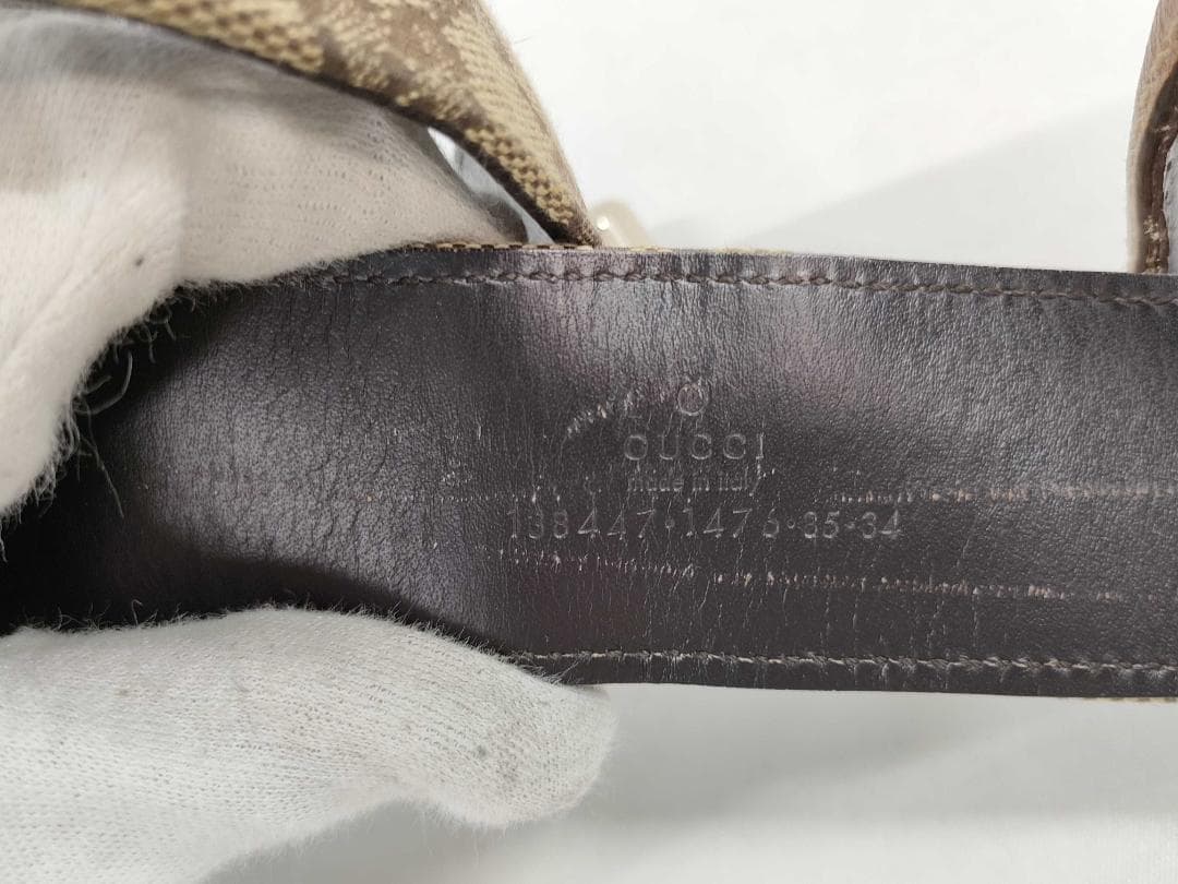 GUCCI グッチ GGキャンバス ベルト 81cm±2.5 幅4 1087
