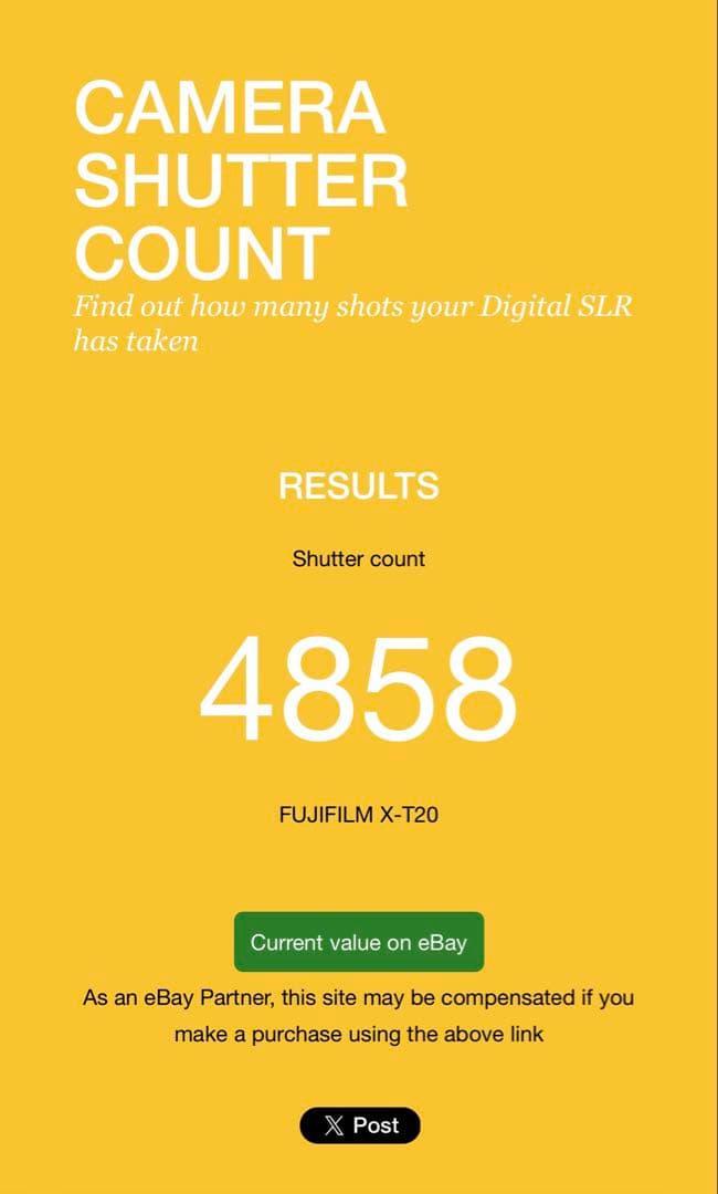 良品　ショット数5000枚以下　FUJIFILM X-T20 本体
