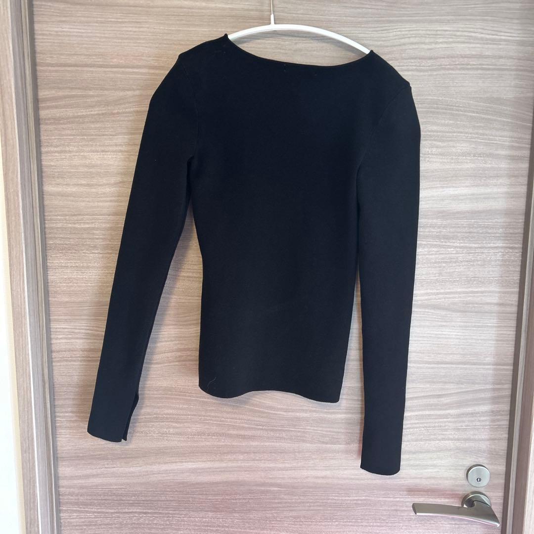 CLANE 25AW SHOULDER PADS KNIT TOPS ブラック