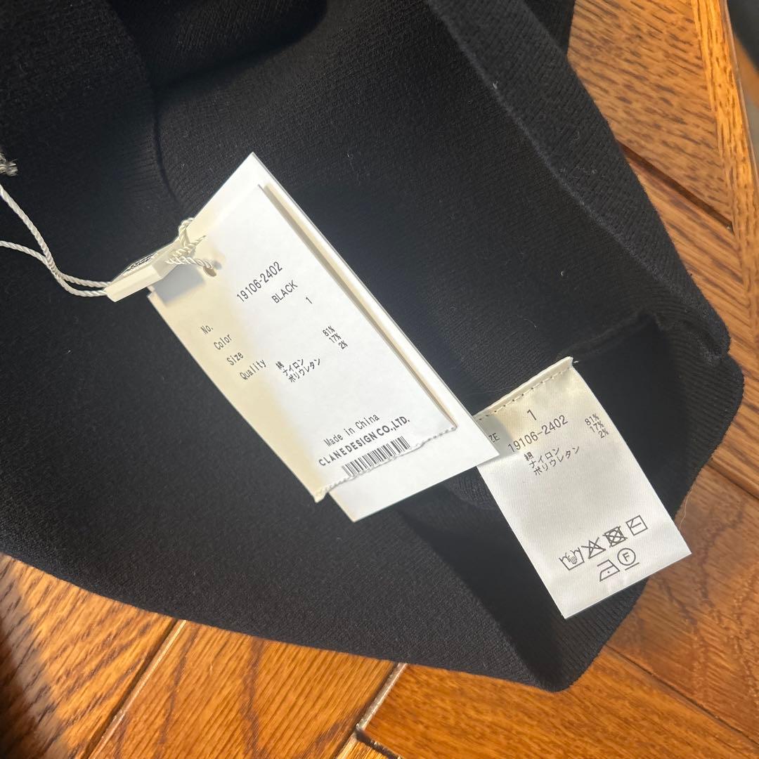 CLANE 25AW SHOULDER PADS KNIT TOPS ブラック