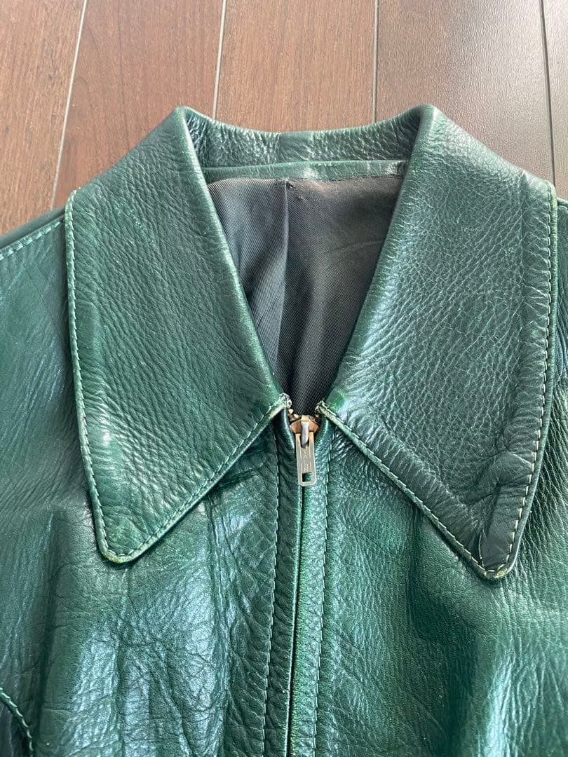 ヴィンテージ70'sレザージャケット glasswater革タグeastwest