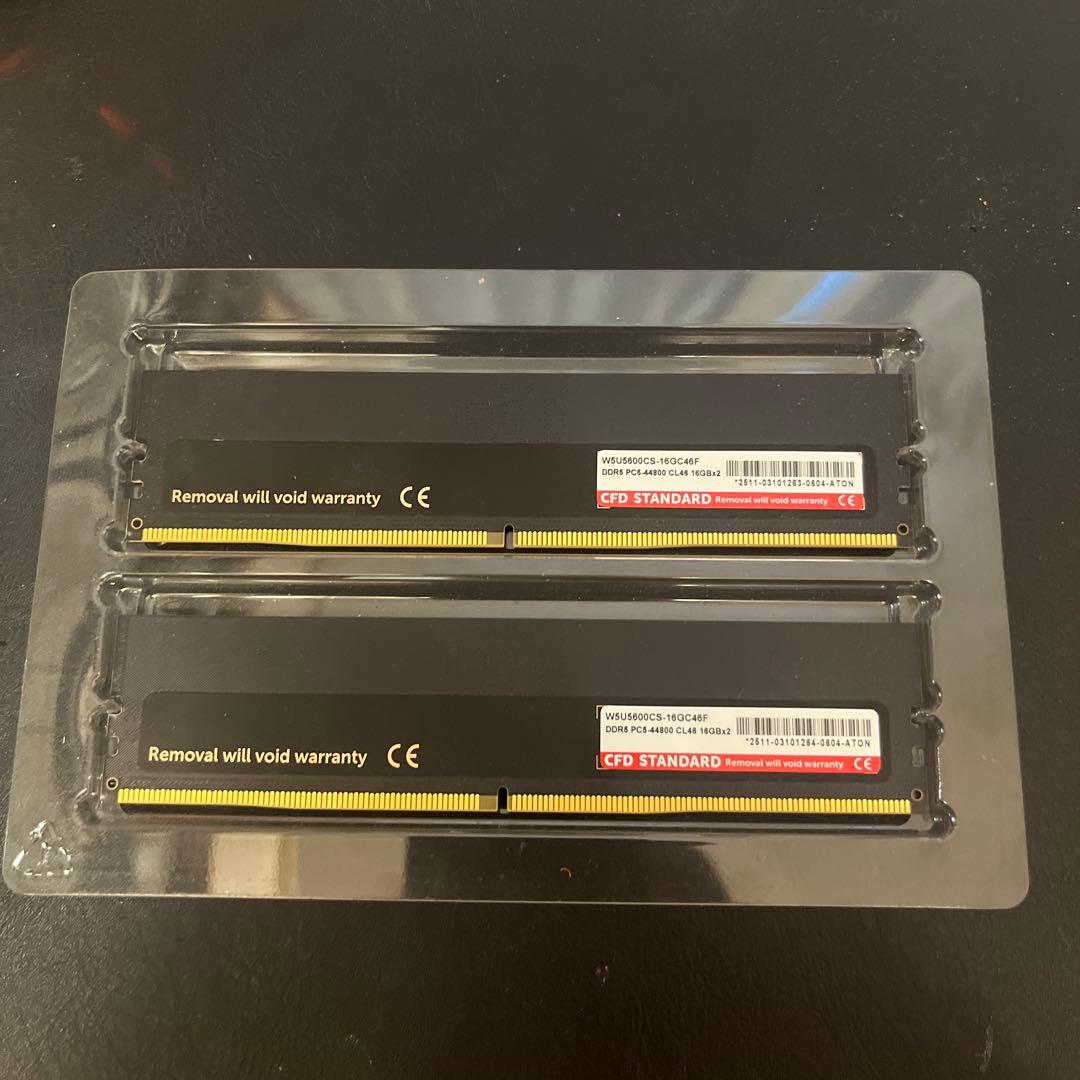 CFD DDR5 5600MHz DRAM 32GB 16GB×2枚セット