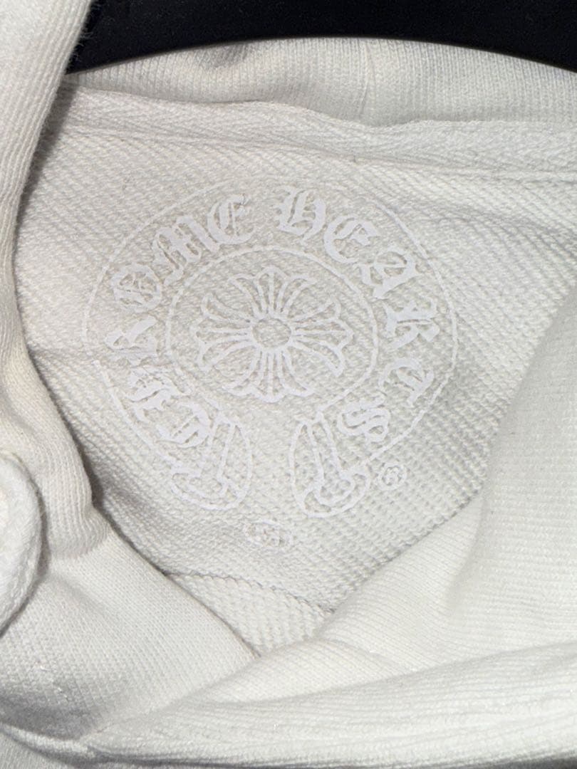 CHROME HEARTS ホースシュー パーカー 白×青 Lサイズ