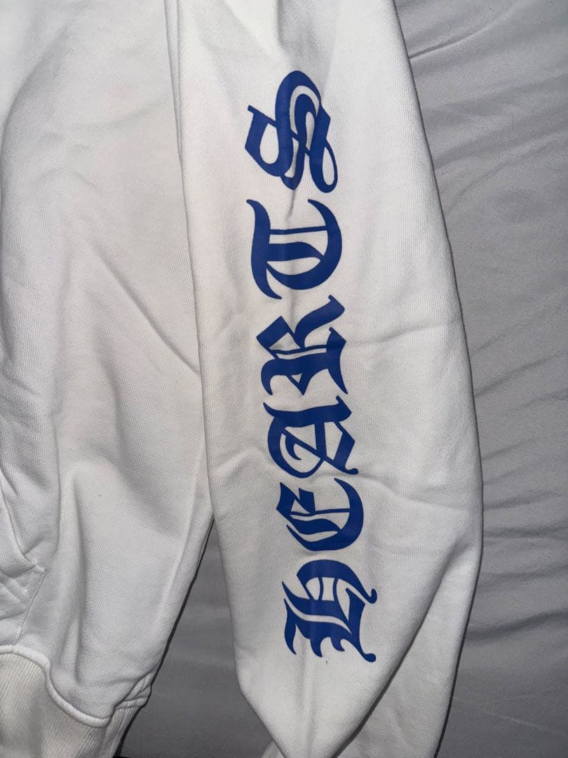 CHROME HEARTS ホースシュー パーカー 白×青 Lサイズ