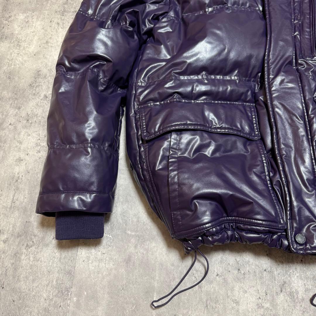 OLD UNIQLO Y2K 光沢パープル プレミアムダウンジャケット ファー