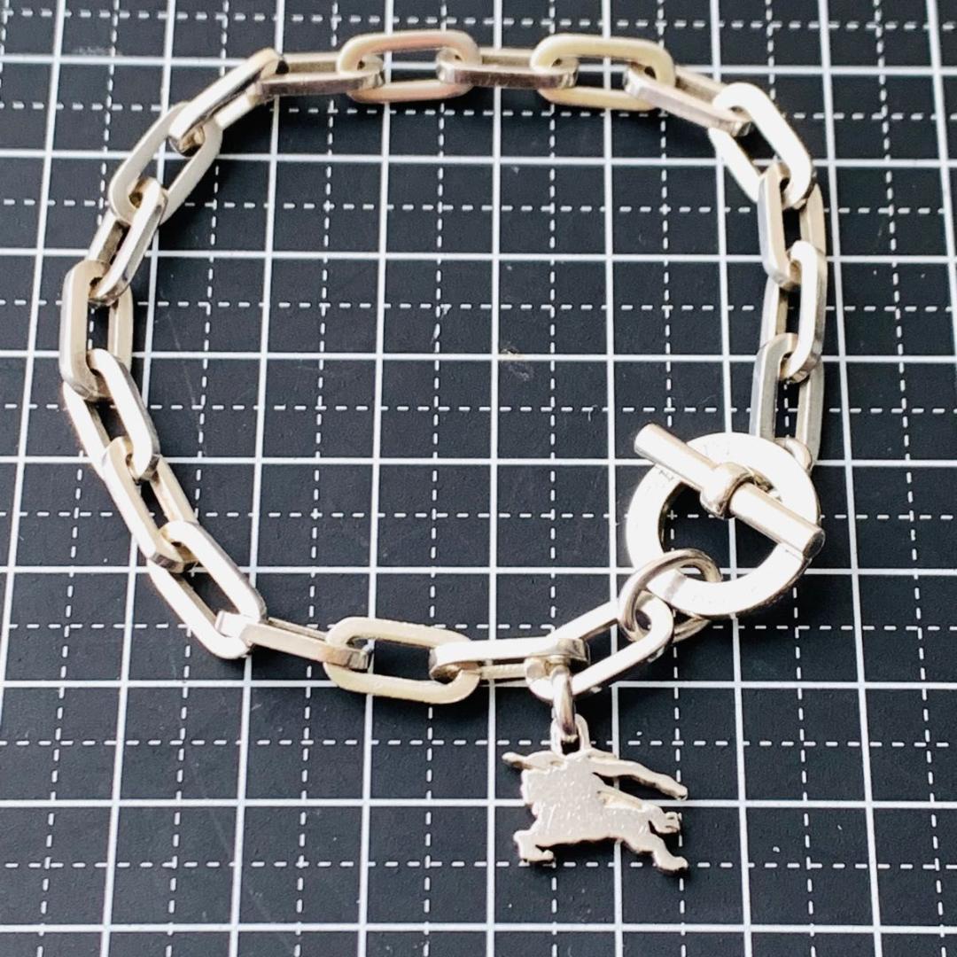 バーバリーブラックレーベル SV925 シルバー チェーン ブレスレット ホース