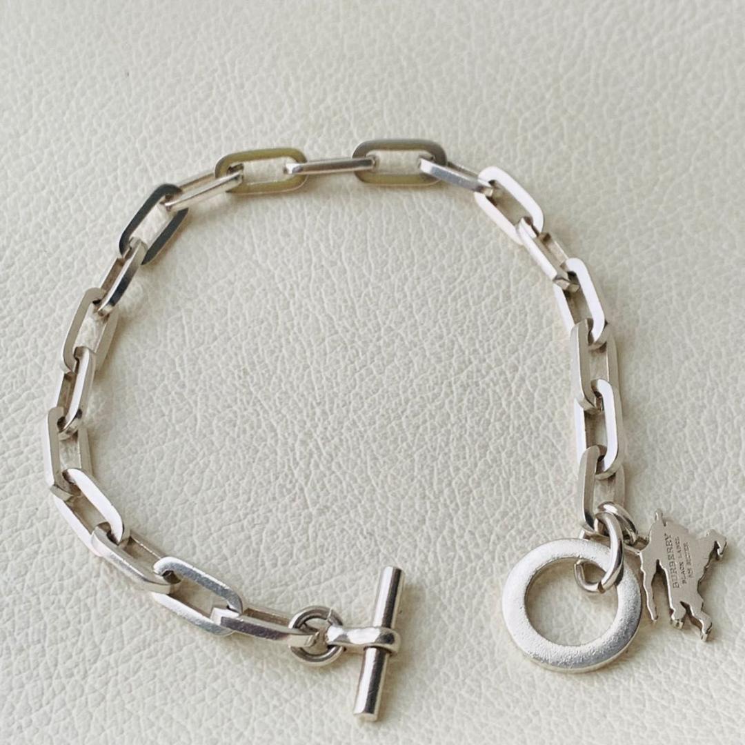 バーバリーブラックレーベル SV925 シルバー チェーン ブレスレット ホース