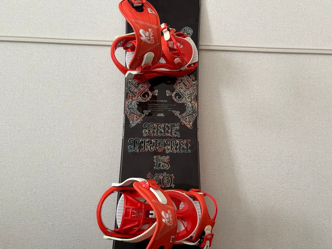 スノーボード ビンディングセット 赤黒