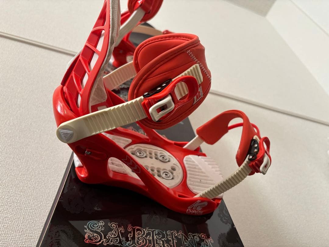 スノーボード ビンディングセット 赤黒