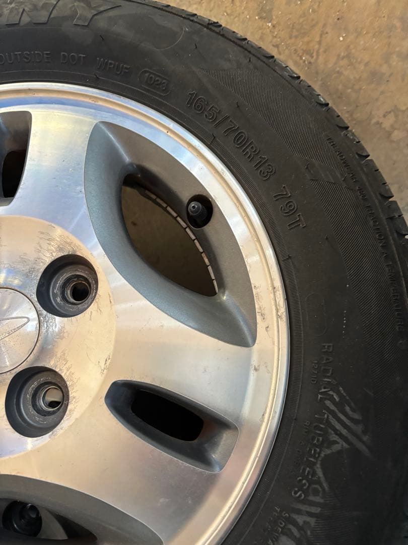 ①ダイハツ純正アルミ　13インチタイヤセット