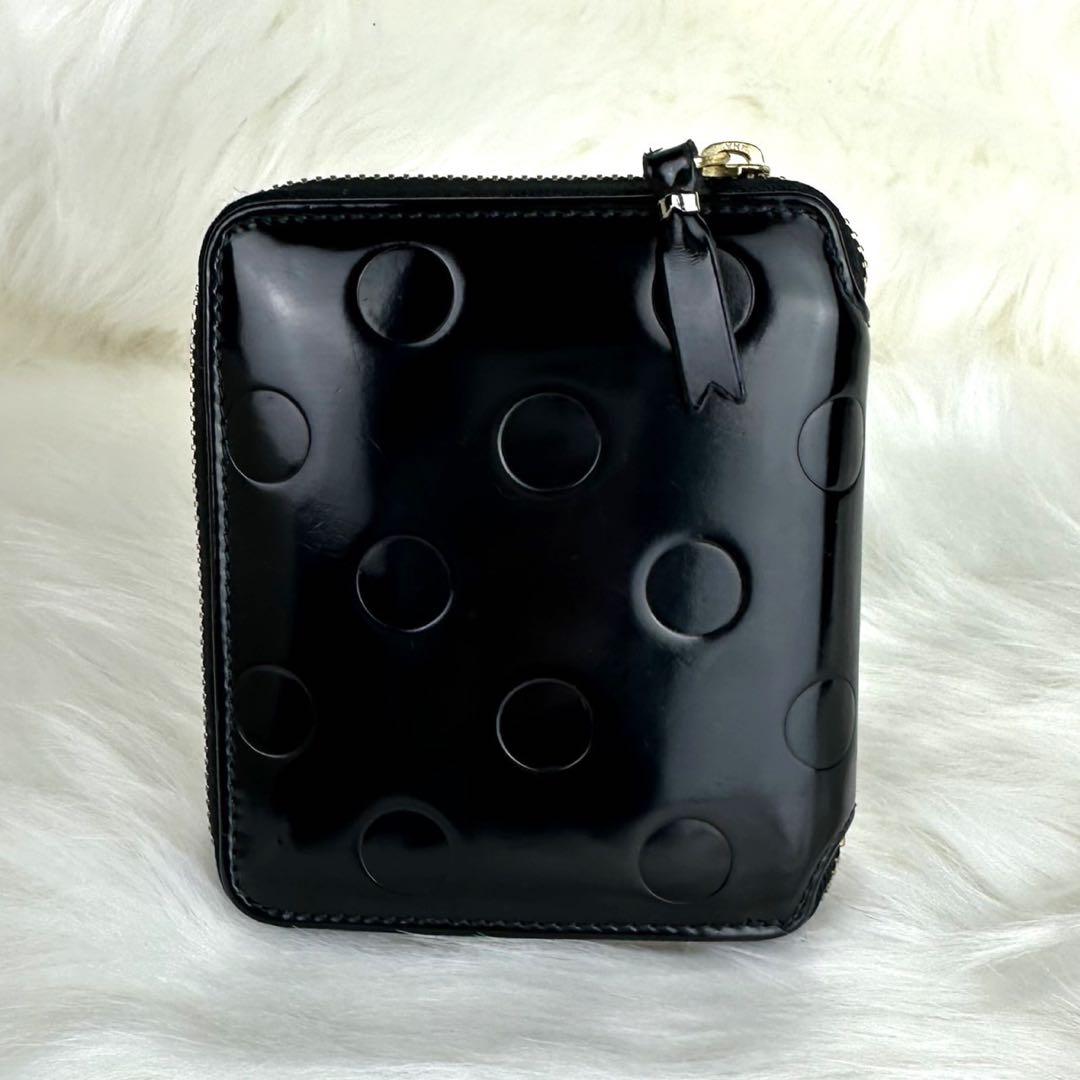【名作】コムデギャルソン⭐︎ポルカドット ラウンドジップ エンボス 財布 箱付き