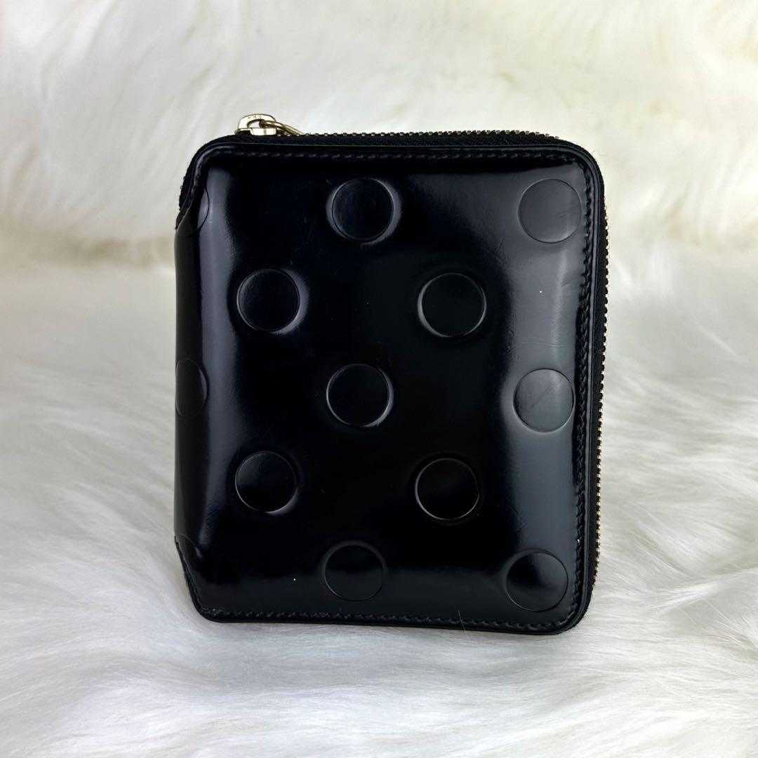 【名作】コムデギャルソン⭐︎ポルカドット ラウンドジップ エンボス 財布 箱付き