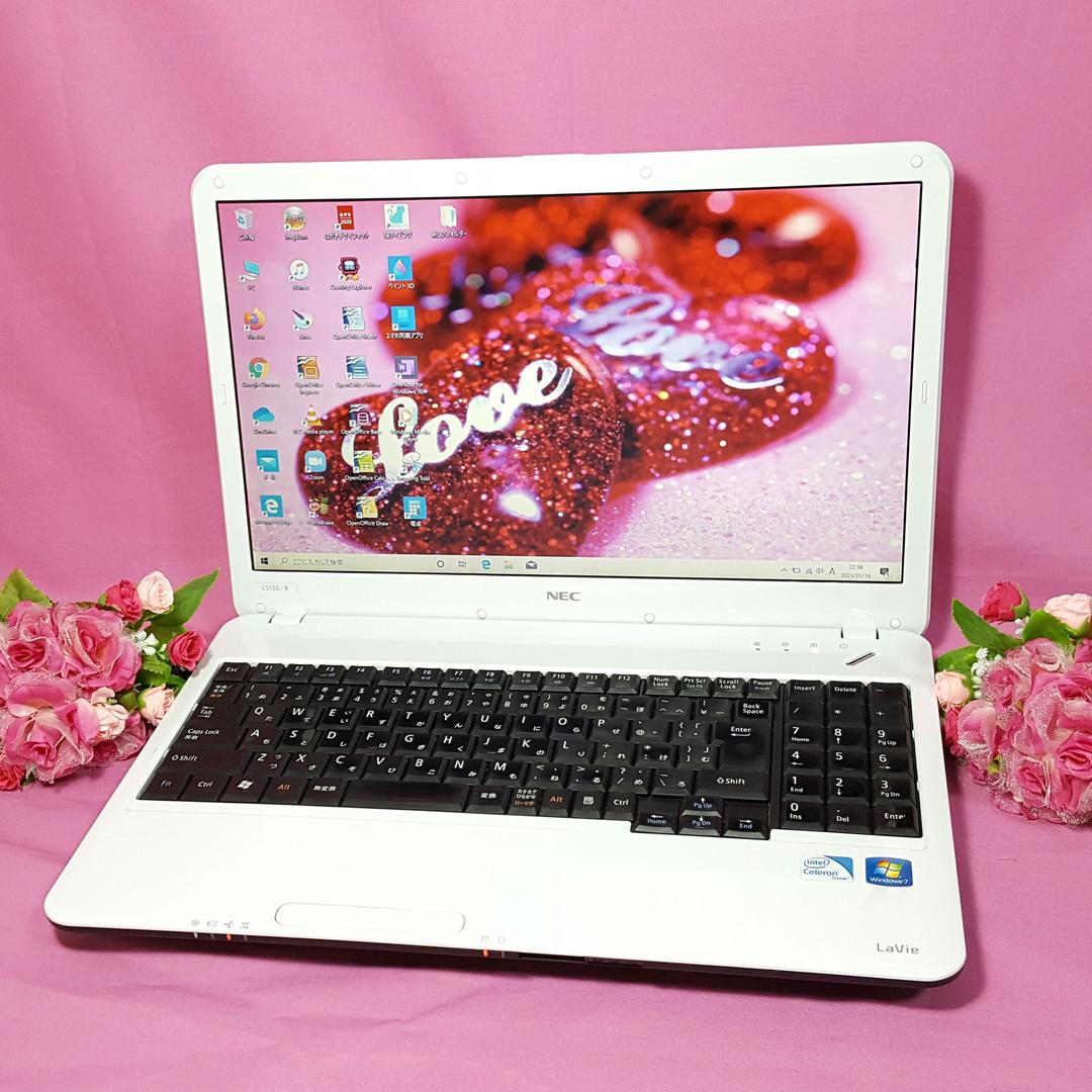 最新Windows10✰ホワイトLaVie✰大容量HDD✰メモリ4G✰テンキ付き