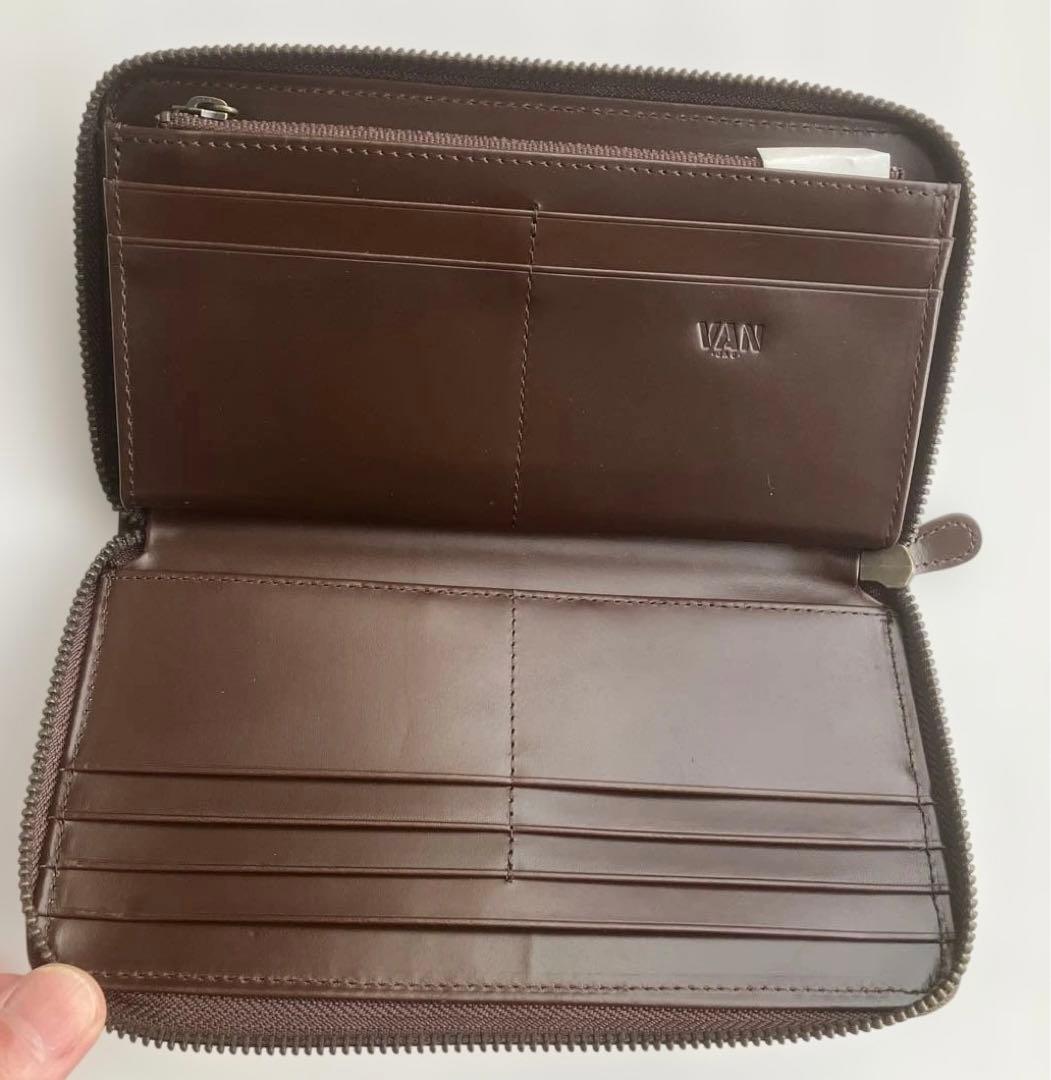 【新品】VANJAC　ヴァンヂャケット メルトン x レザー 長財布　緑