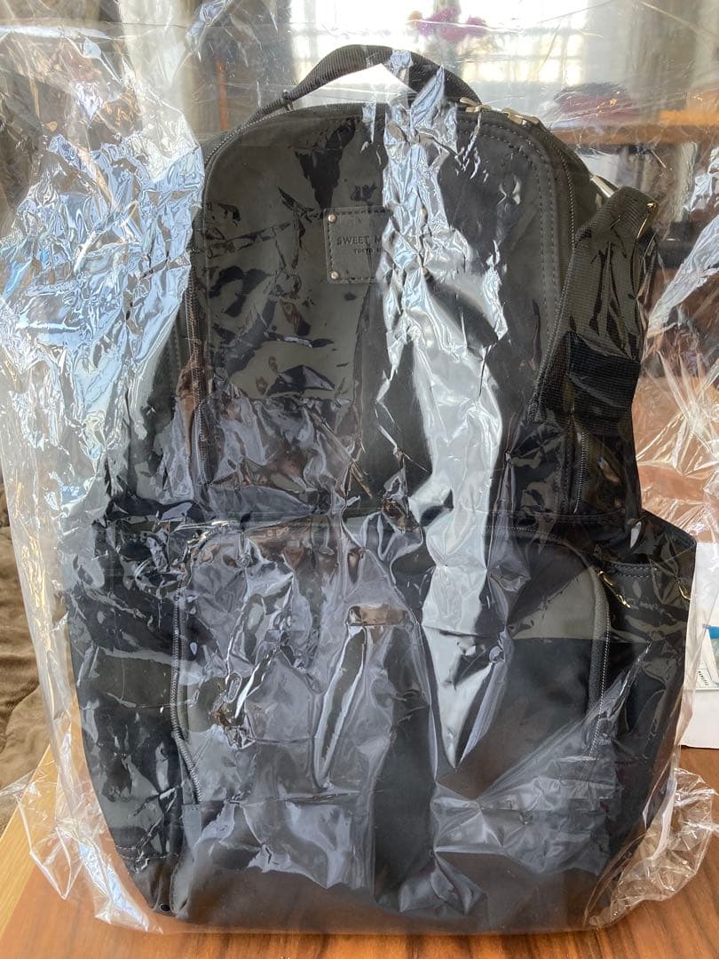 【ブラック】23L マザーズリュック　スウィートマミー　おむつ替えシートつき