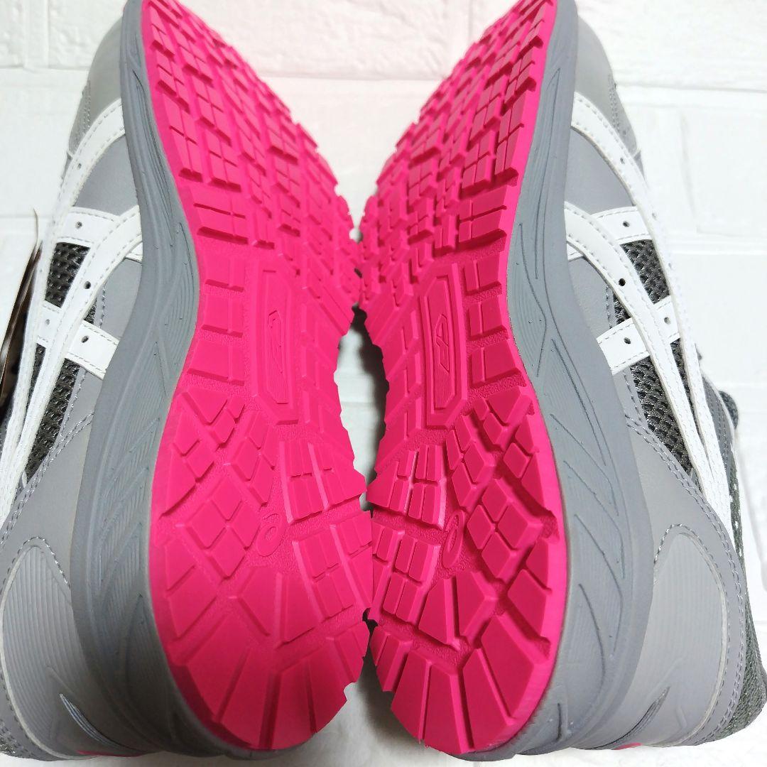 asics グレー/ピンク スニーカー