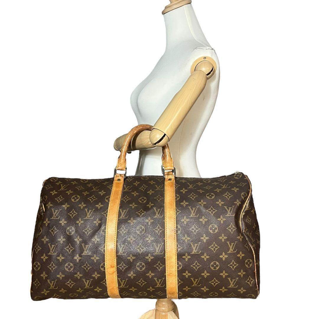 【鑑定済】ルイヴィトン　モノグラム　キーポル50　ボストンバッグ　茶色　ブラウン