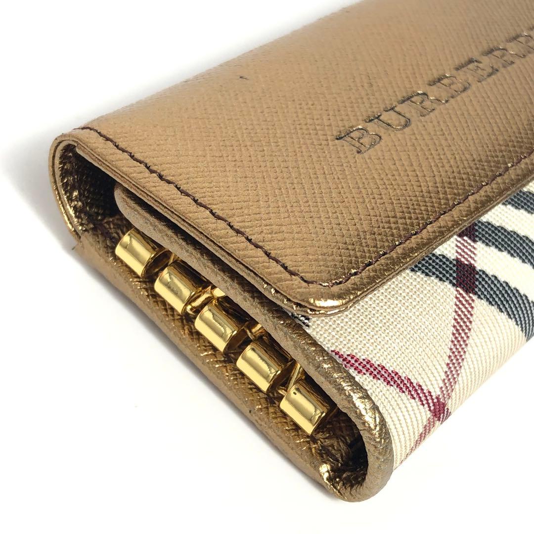 【未使用保管品】BURBERRY バーバリー キーケース ゴールド ノバチェック