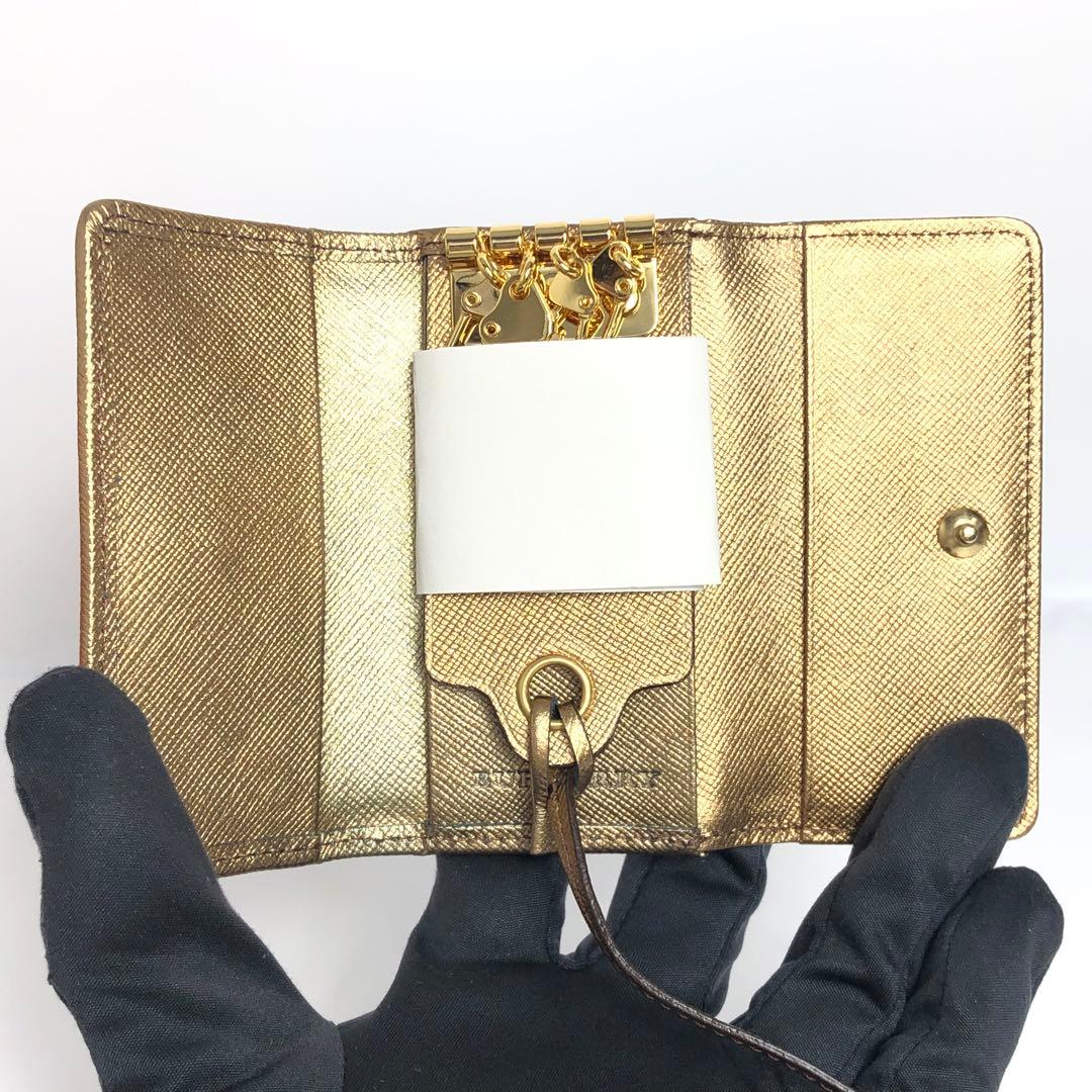 【未使用保管品】BURBERRY バーバリー キーケース ゴールド ノバチェック