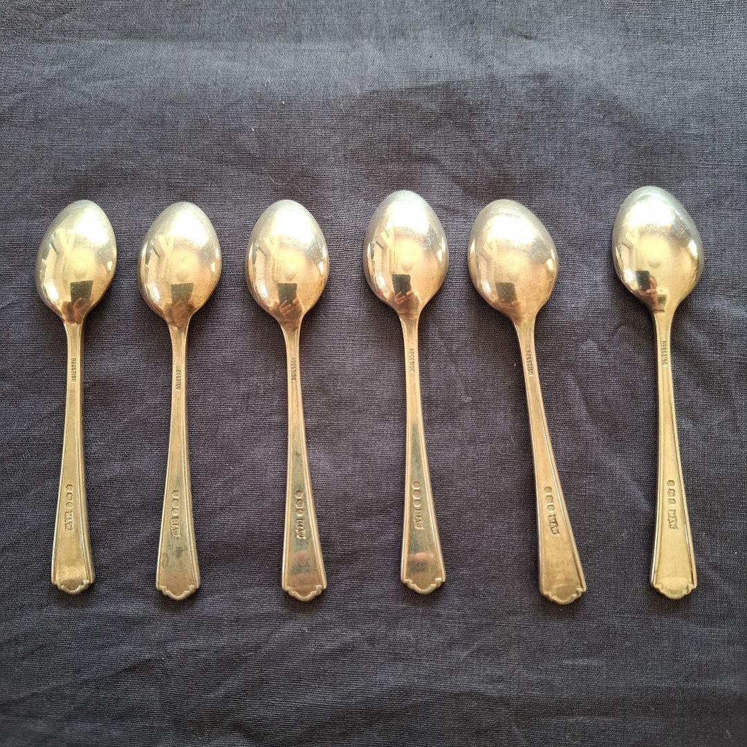 英国、銀製(M&W製)、姫スプーン6本