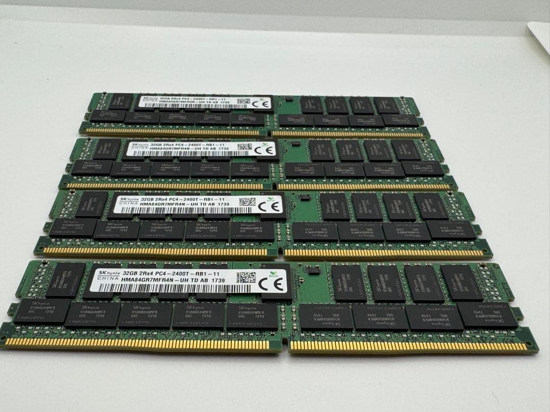 ②SK hynix DDR4 32GB4枚 PC4-2400T-RB1-11