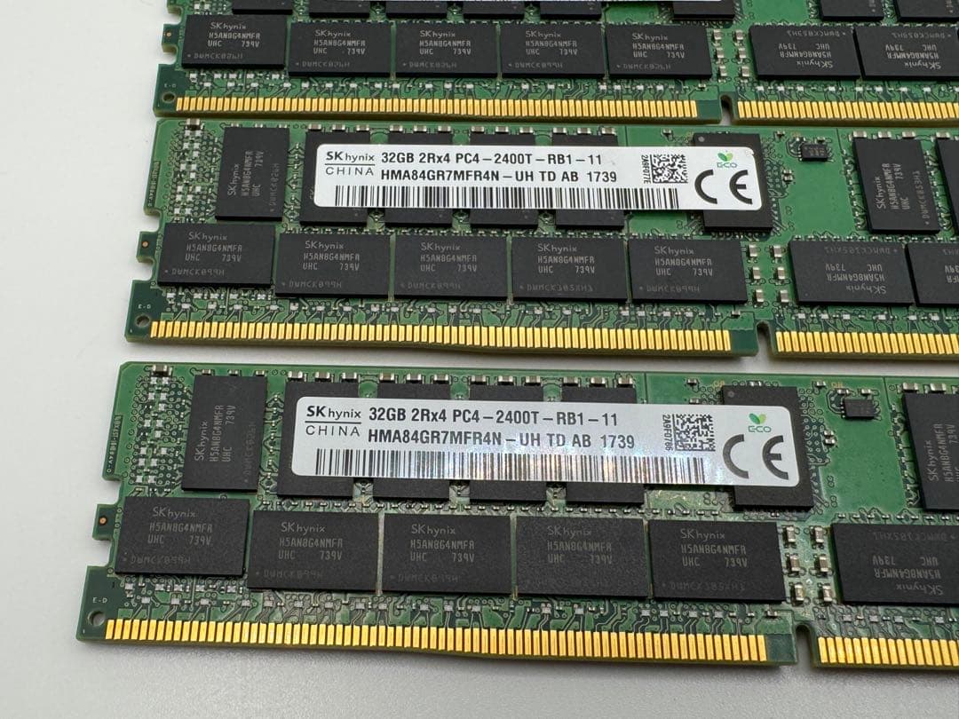 ②SK hynix DDR4 32GB4枚 PC4-2400T-RB1-11