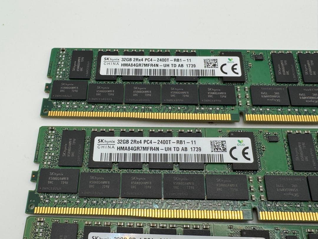 ②SK hynix DDR4 32GB4枚 PC4-2400T-RB1-11