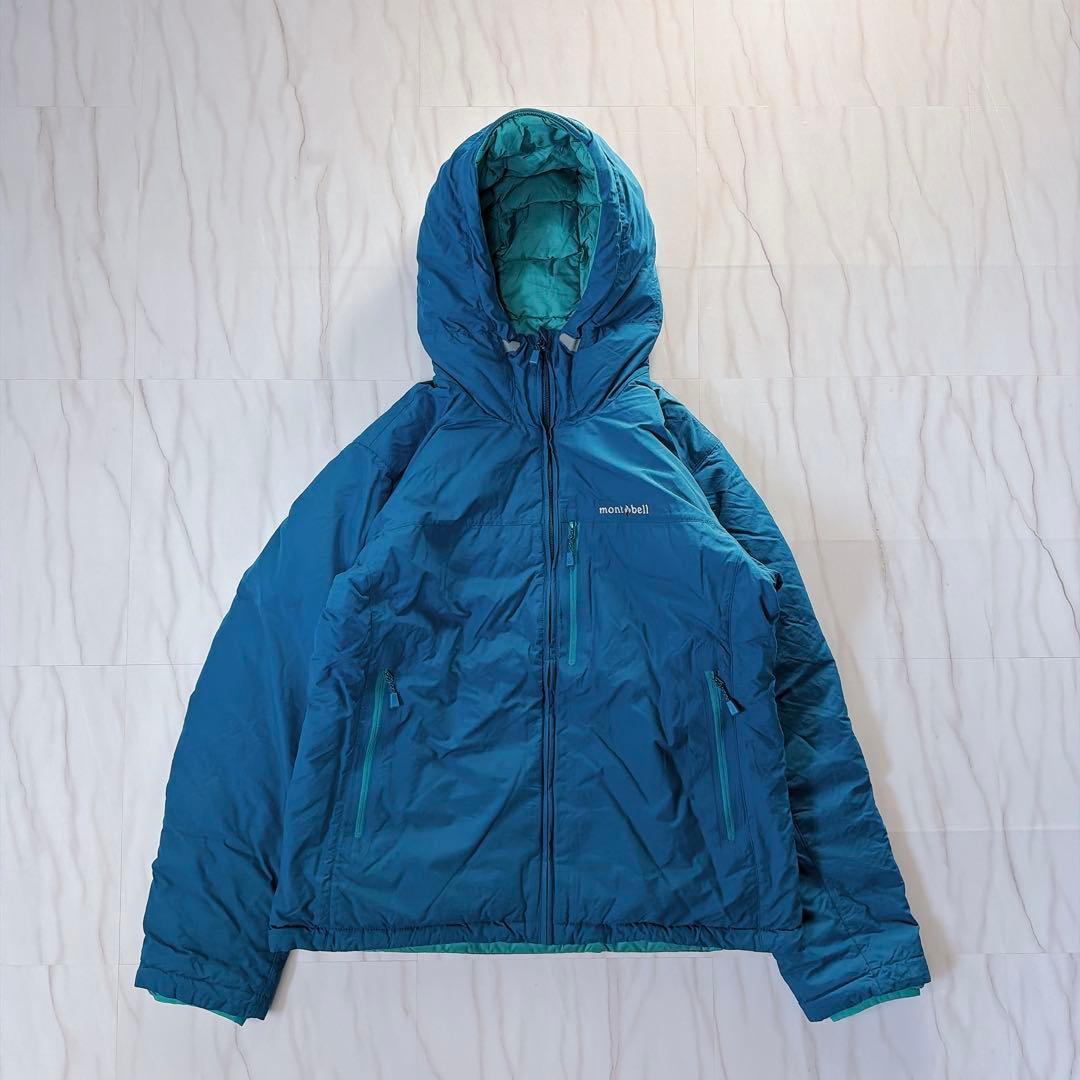 モンベル コロラドパーカ リバーシブル ブルー×グリーン レディースXLサイズ