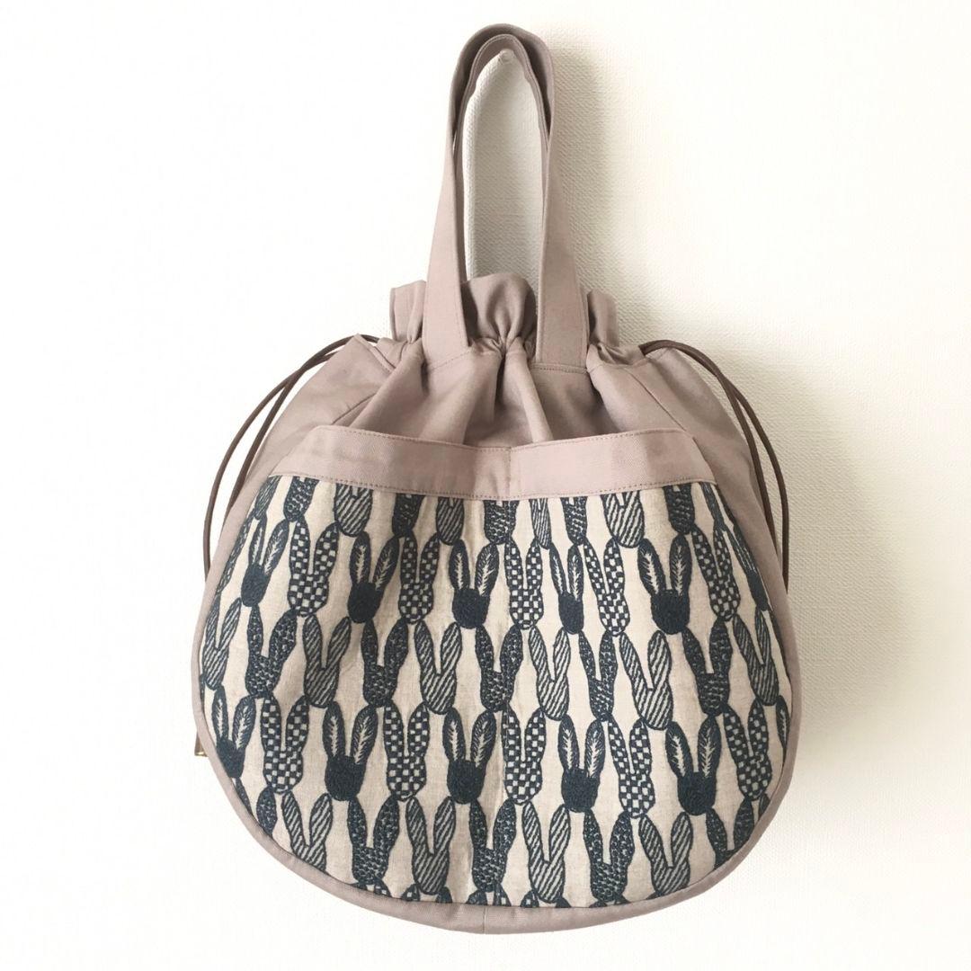 ミナペルホネン ハンドメイド しずくバッグ 巾着バッグ ポンピア