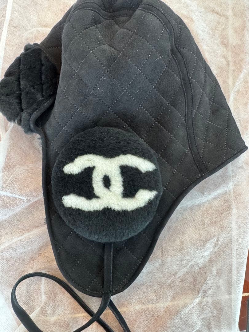 CHANEL ココネージュフライト帽　黒　 フライトキャップ