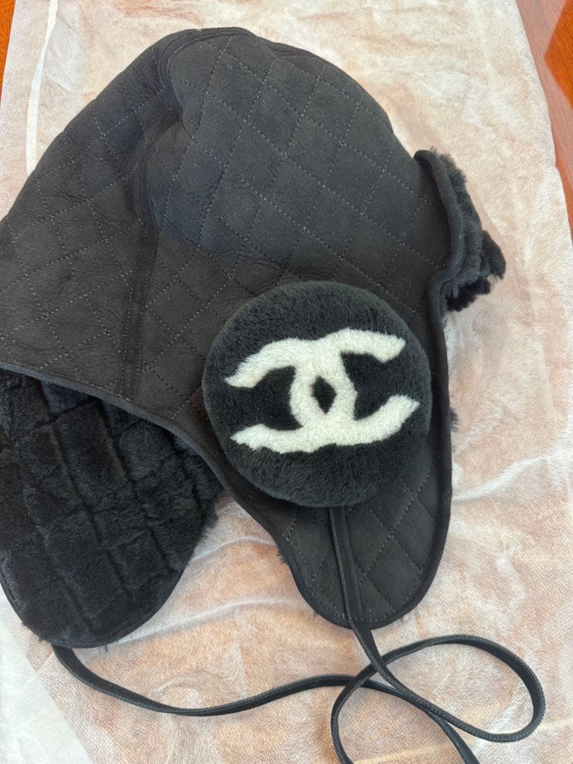 CHANEL ココネージュフライト帽　黒　 フライトキャップ