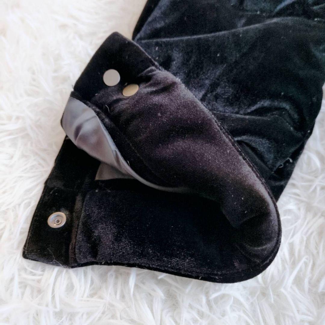 【極美品】ニコルクラブフォーメン ニットベロア スタンドダウンブルゾン 黒 46