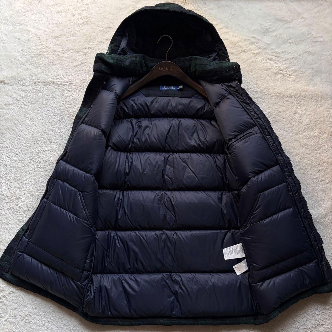 美品✨ポロラルフローレン ウールダウンコート ブラックウォッチ 刺繍 S 現行品