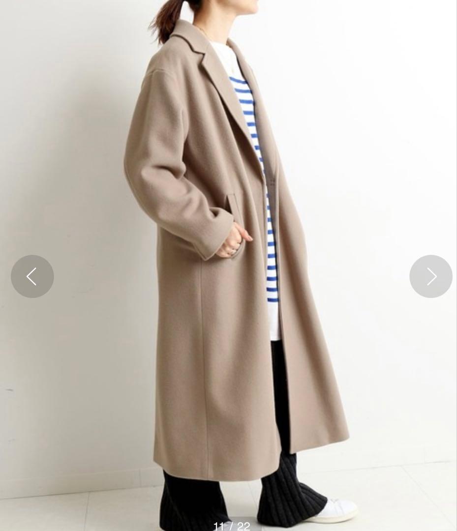 SLOBE IENA SUPER100 ロングチェスターコート　38 モカ