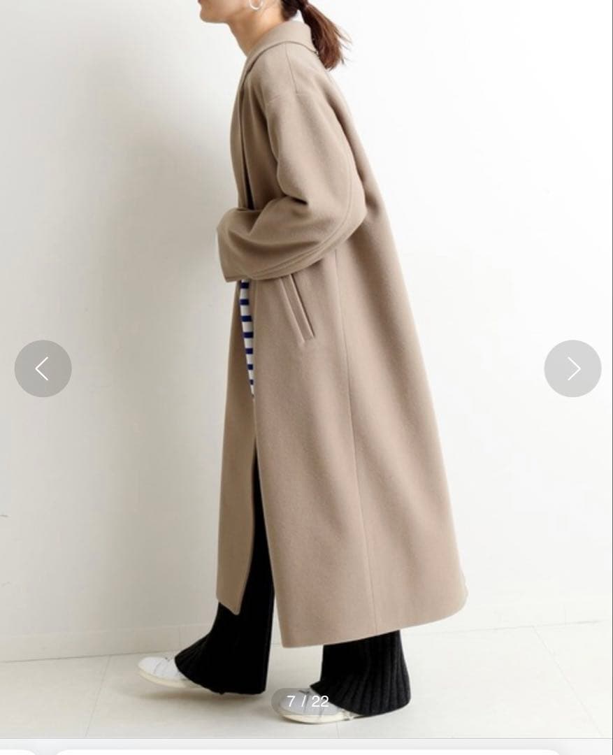 SLOBE IENA SUPER100 ロングチェスターコート　38 モカ