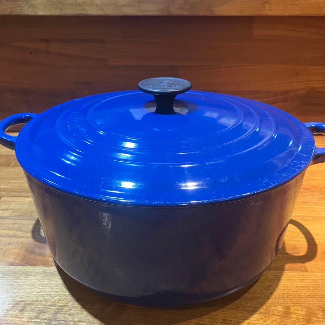 LE CREUSET ル・クルーゼ　ココットロンド 28cm ブルー箱　説明書付