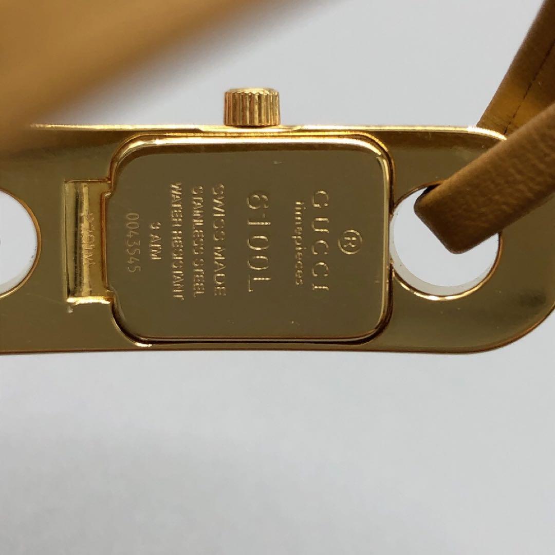 ジャンク　GUCCI 6100L　アナログ　腕時計　 ゴールド　バングル　不動