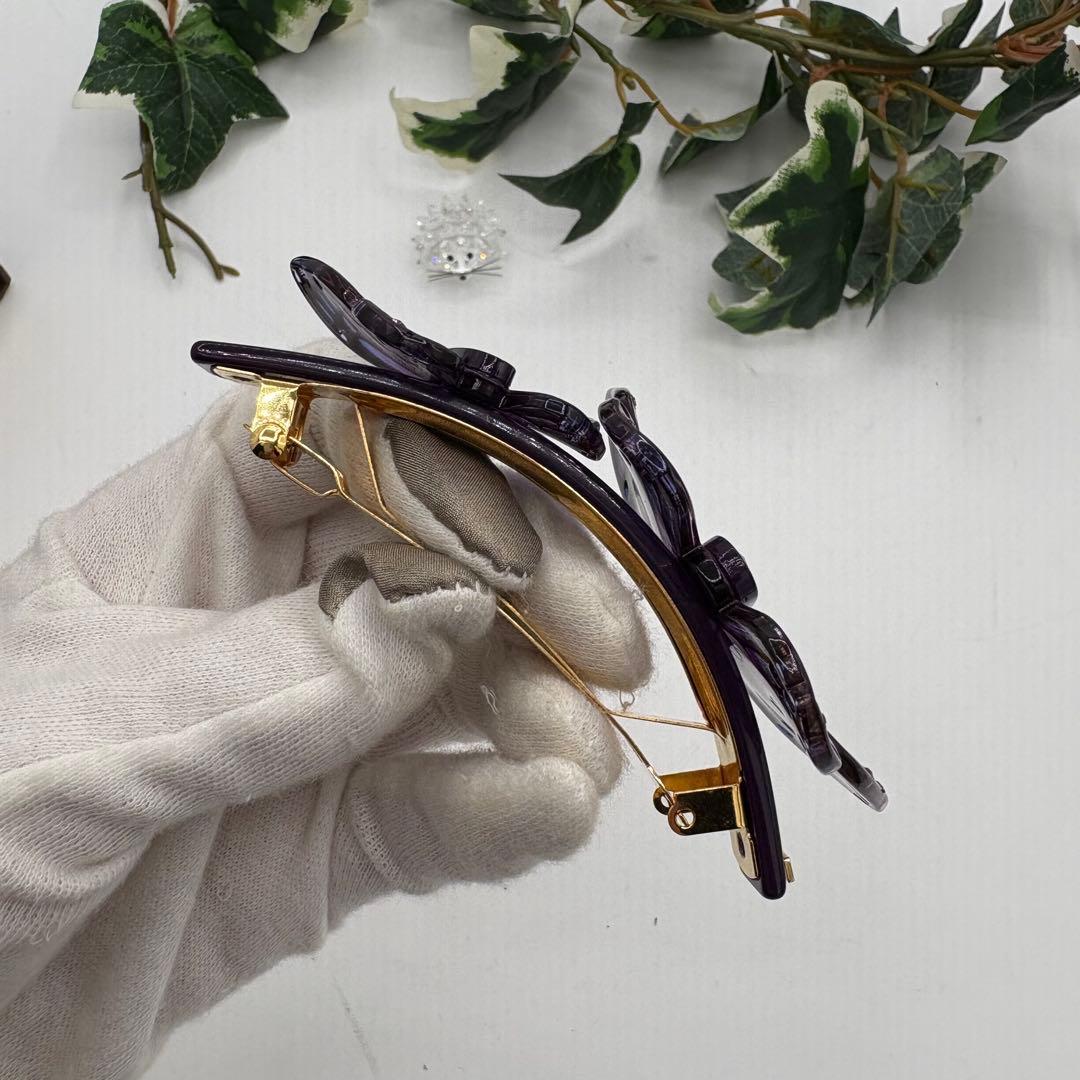 アレクサンドルドゥパリ　バタフライ ヘアクリップ 　パープル