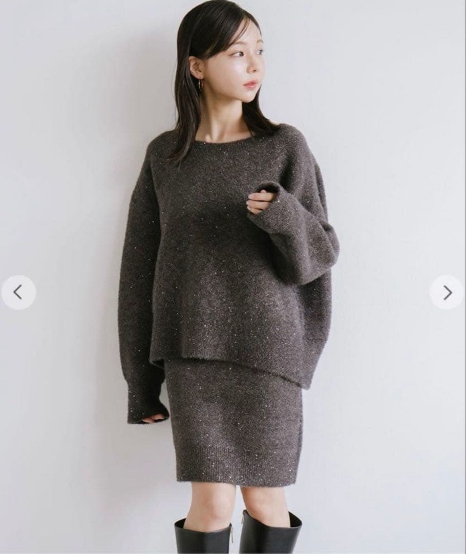 Aimeine エメイン　スパンコールプルオーバー