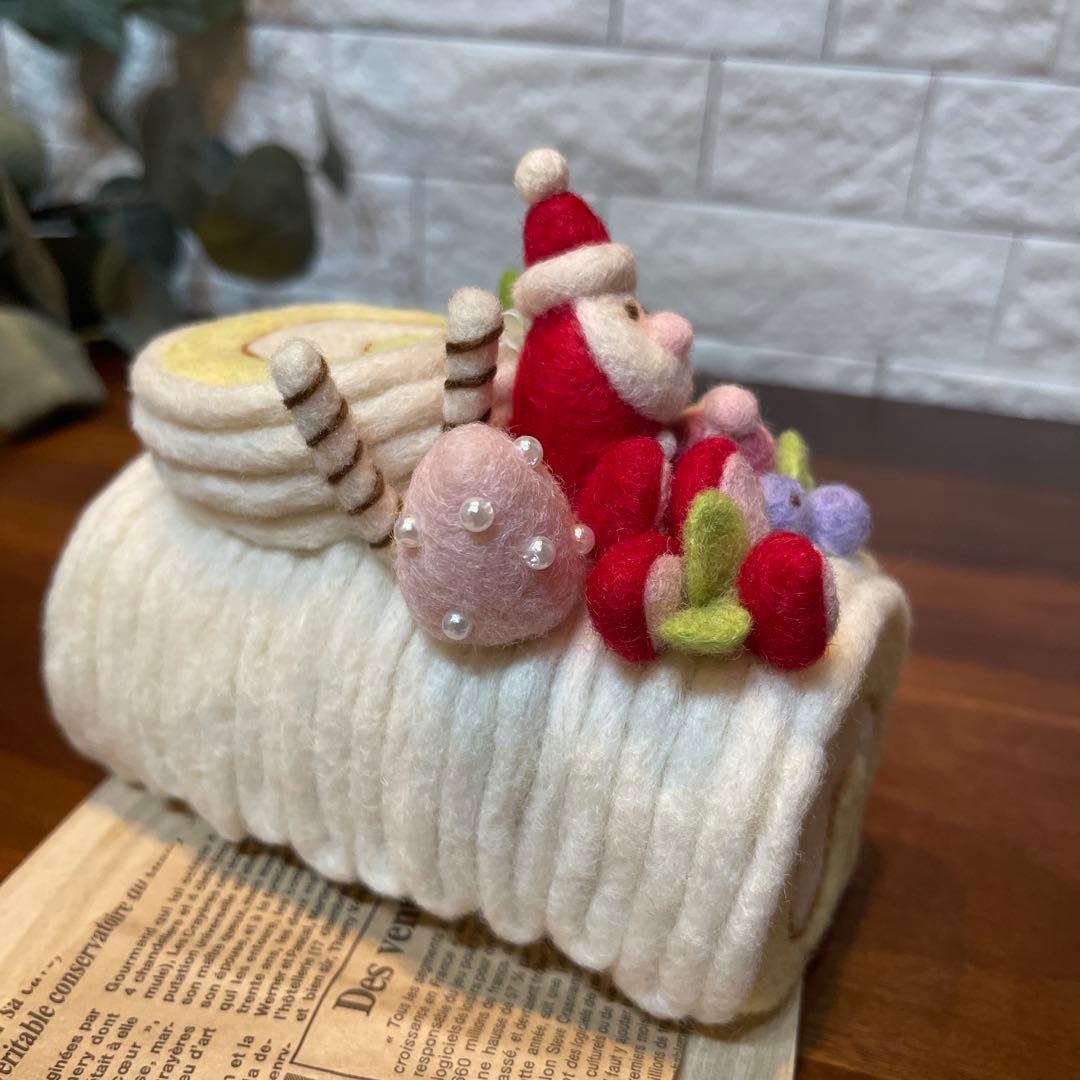 にこ様　オーダー品　羊毛フェルトのクリスマスケーキ8点　ブッシュドノエル3点