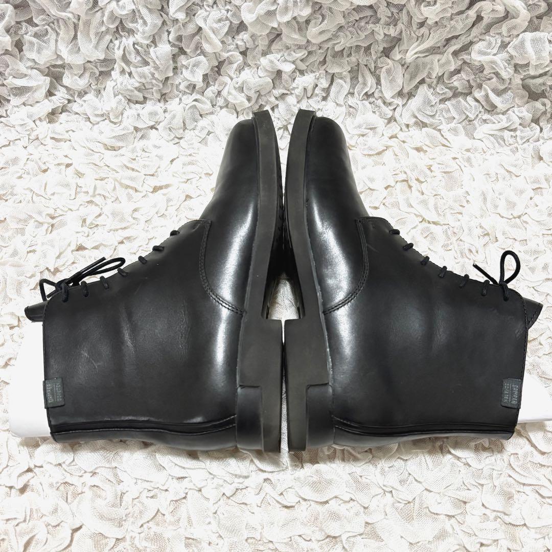 美品 箱付き カンペール ゴアテックス ブーツ サイドジップ レザー 黒 38