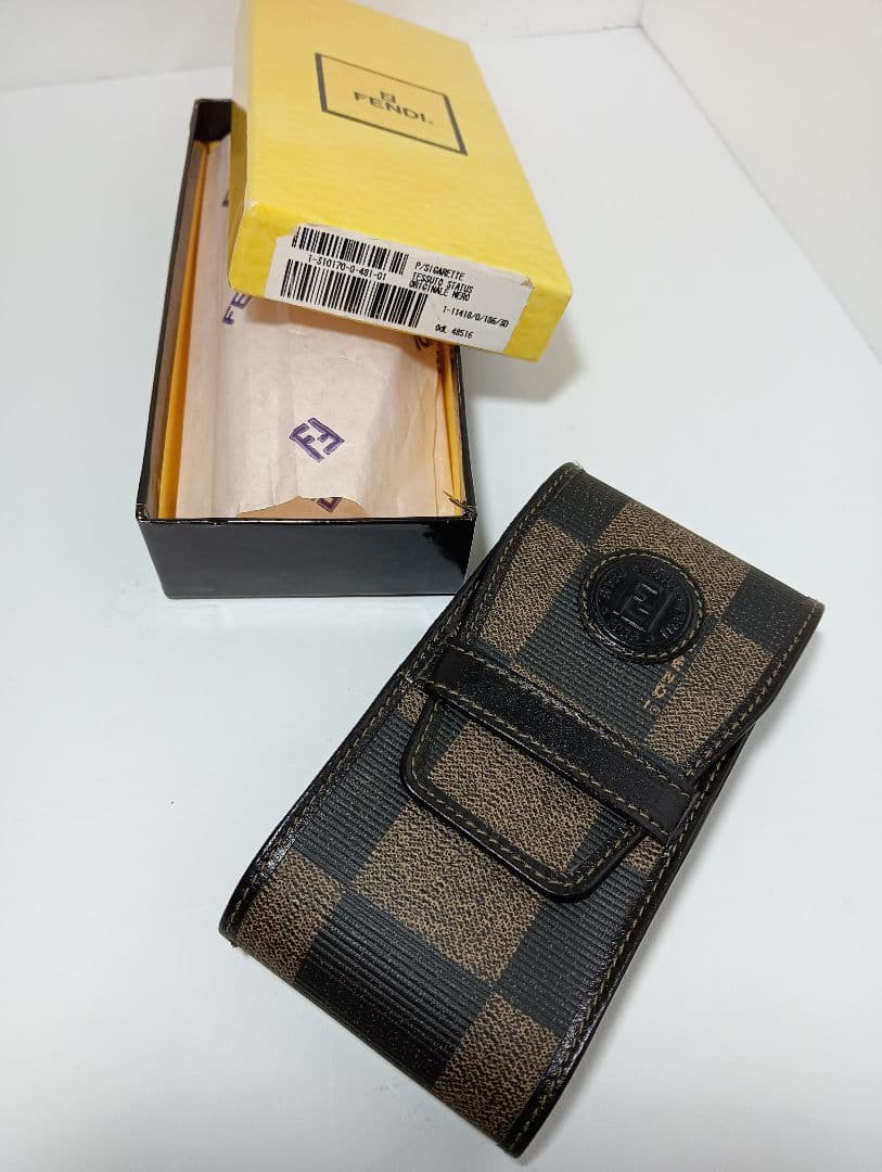 FENDI　フェンディ シガレット　ケース タバコケース ブロックチェック