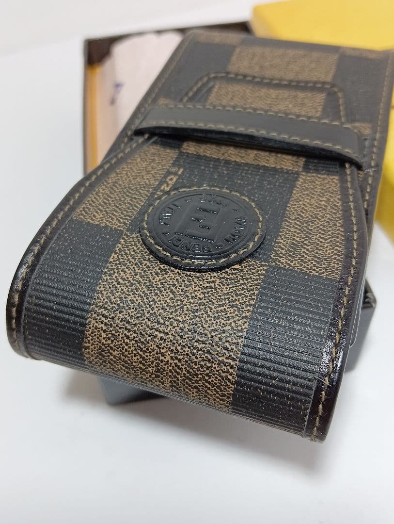 FENDI　フェンディ シガレット　ケース タバコケース ブロックチェック