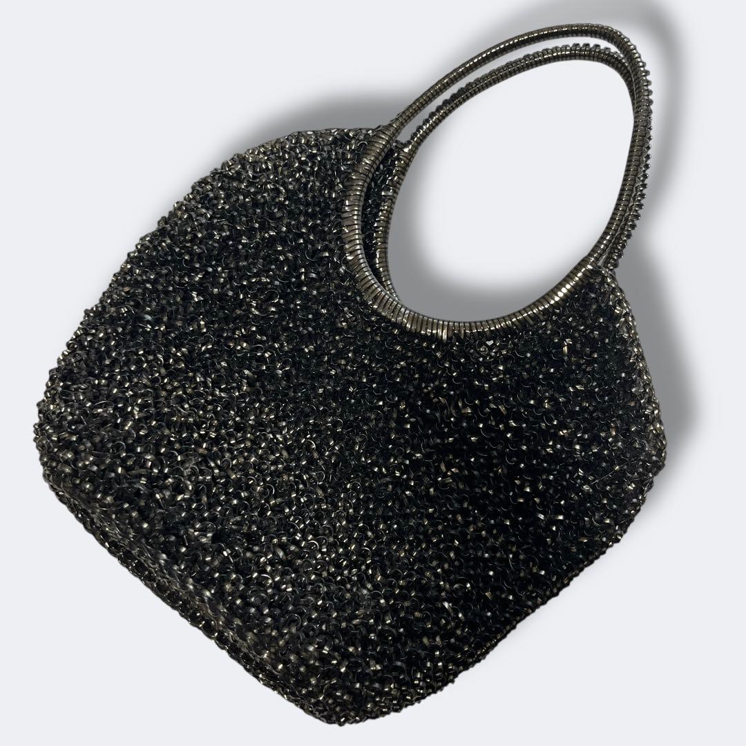 アンテプリマ ワイヤーバッグ ハンドバッグ フラワーチャーム ラインストーン