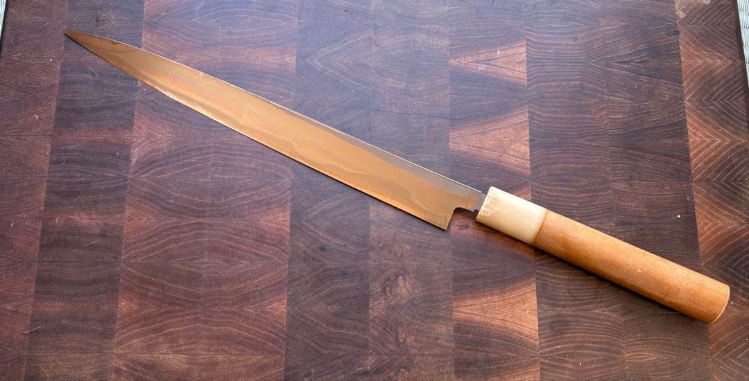 京都　有次　霞　柳刃　300mm 尺　包丁　白鋼　和包丁　打刃物　研ぎ磨き済