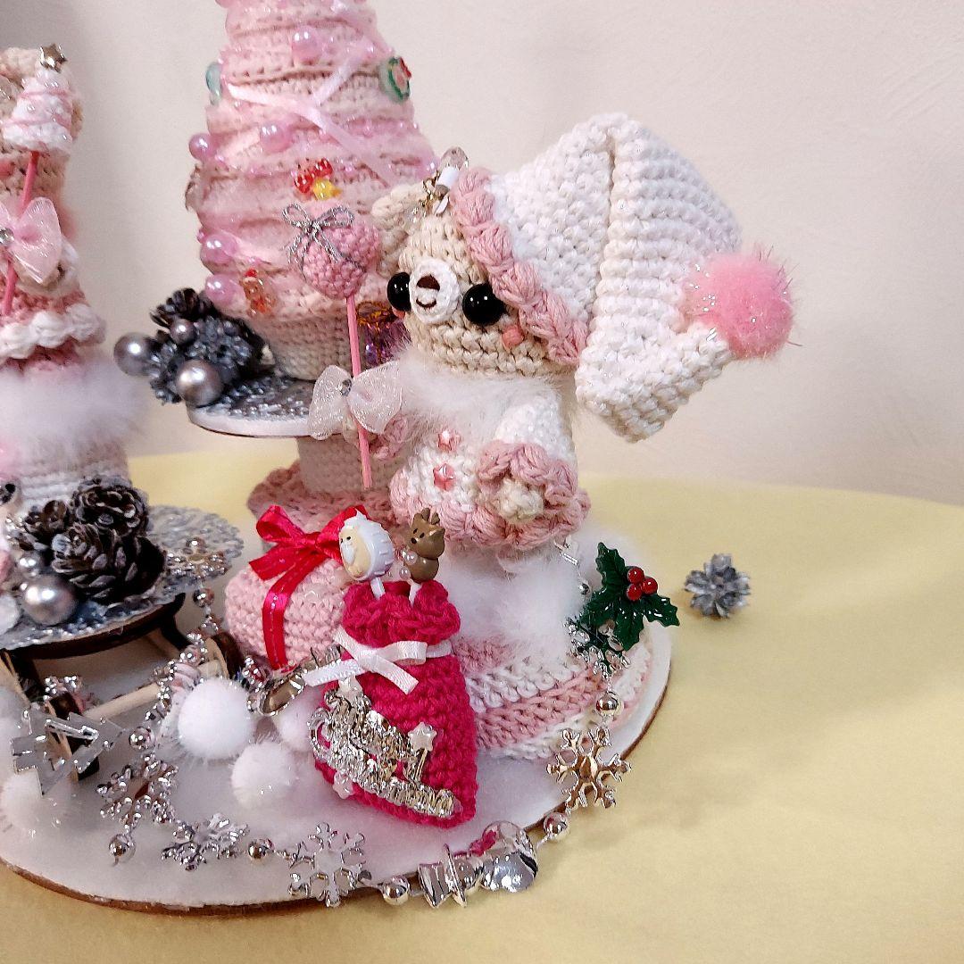 ハンドメイド　クリスマス　編みぐるみ　置物　インテリア　オブジェ