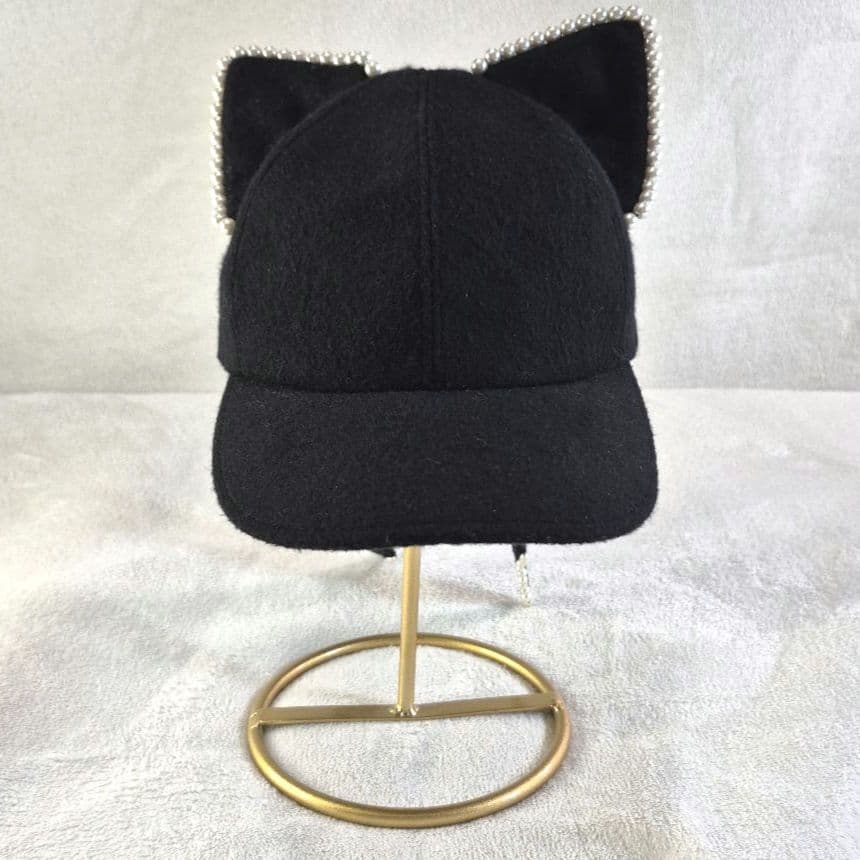 CIRQUTURE ウール パールリボン猫耳 キャプ MADE IN JAPAN