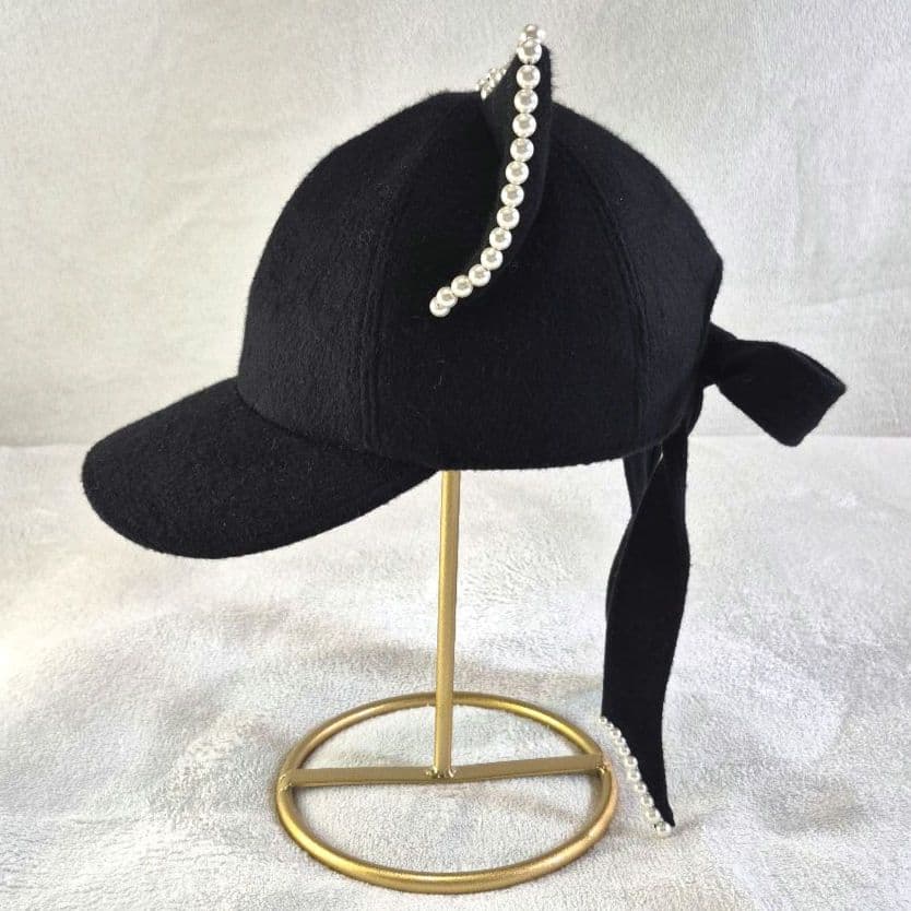 CIRQUTURE ウール パールリボン猫耳 キャプ MADE IN JAPAN
